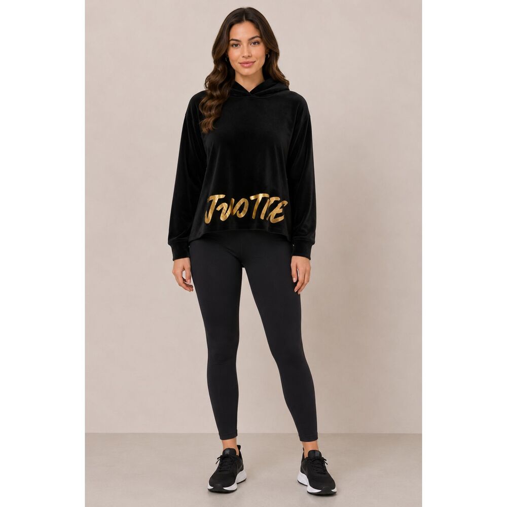 Justice Cropped Hooded Sweatshirt Black 20